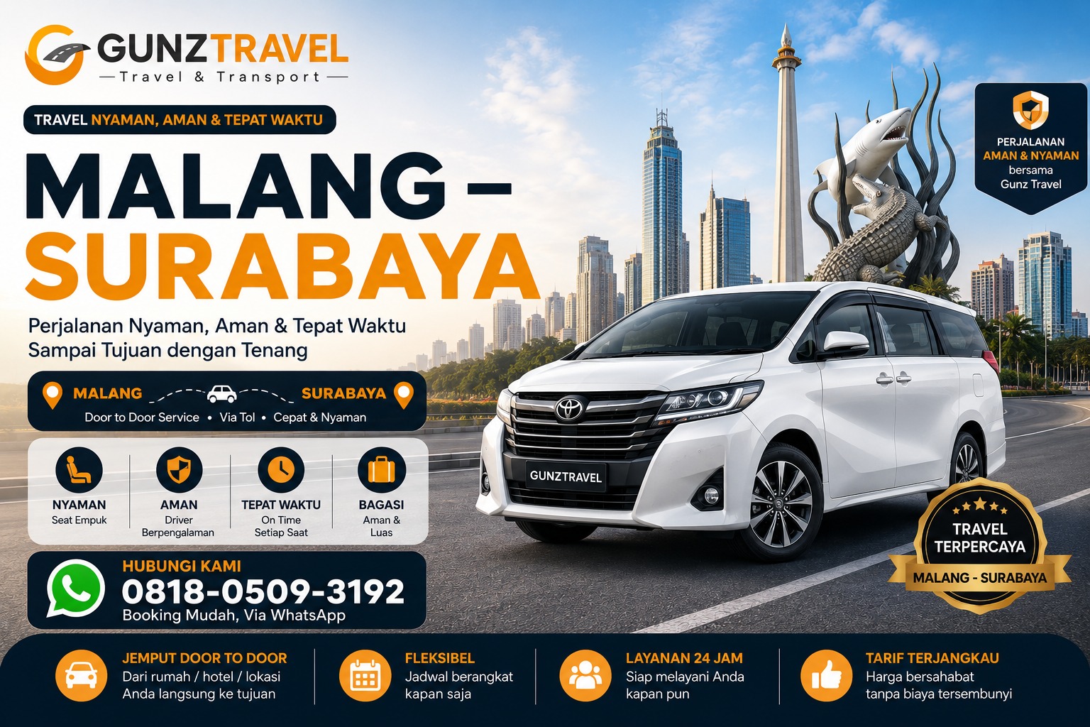 Armada Travel Malang – Surabaya (Door to Door) - Gunz Travel Malang